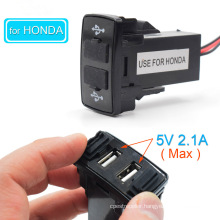 Dual 2 Port USB Car Charger for Honda, 5V 2.1A Car DC-DC Power Inverter Converter, Can Charge iPhone, Mobile & Pad